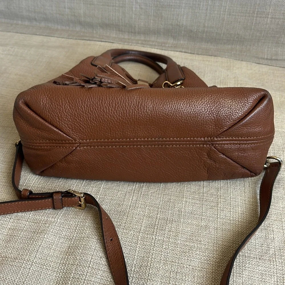 MICHAEL KORS Camden Luggage Brown Leather Medium Drawstring Satchel Shoulder Bag